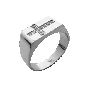 ANEL ZIRCÔNIA FORMATO CRUZ AÇO